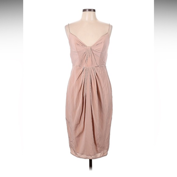 NWT Zimmerman Midi Length Silk Folded Pink Dress- Size 3 (US 8-10) - Picture 1 of 11
